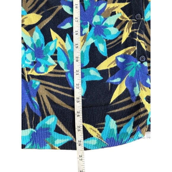 Merona Womens Blue Floral Cardigan Sweater XL - Picture 9 of 16